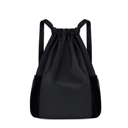 Drawstring Backpack with Side Pockets – Unisex Sports & Casual Bag
