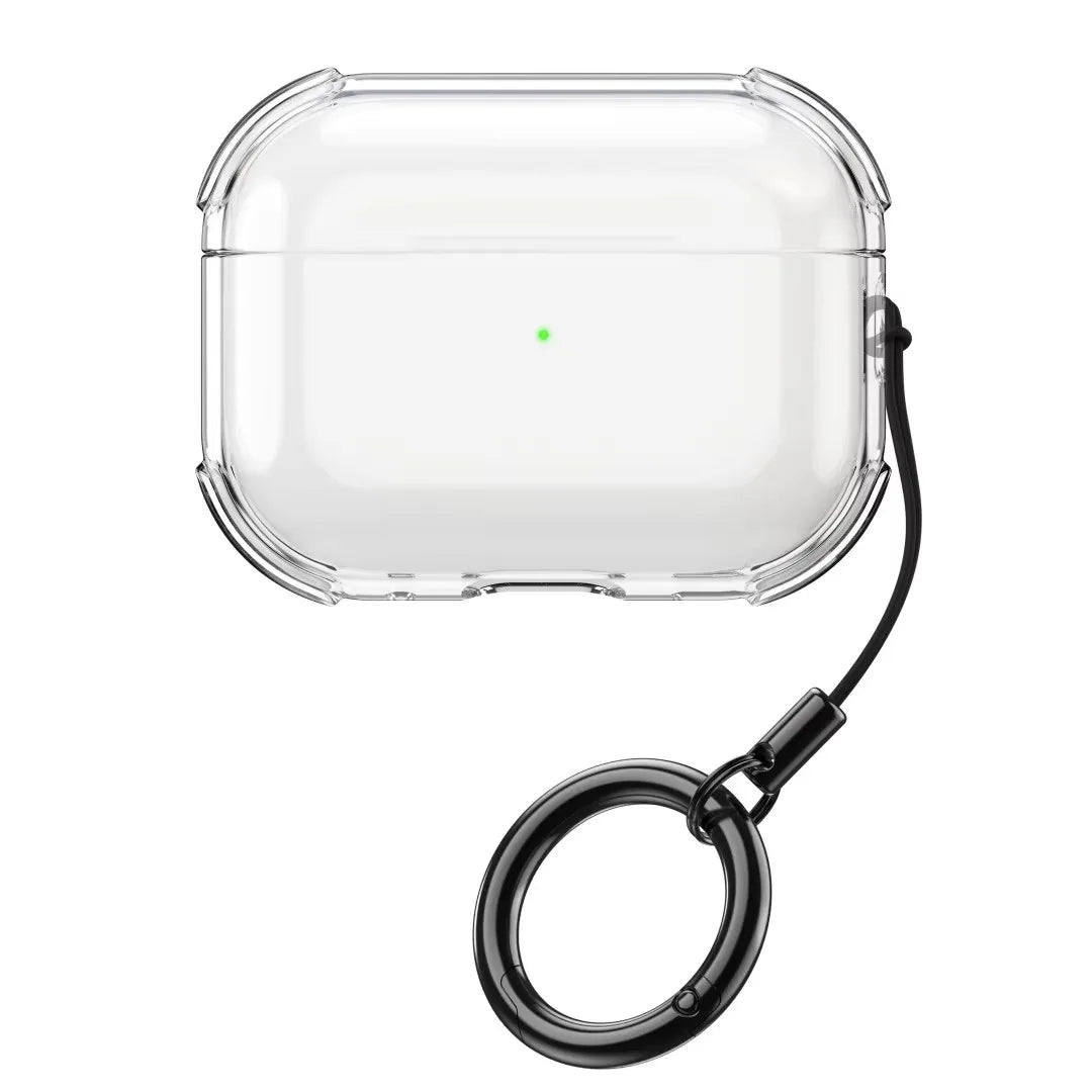 Clear AirPods Pro 3 Case with Keychain Ring – Shockproof TPU Cover