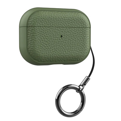 Leather Texture AirPods Case with Carabiner Ring