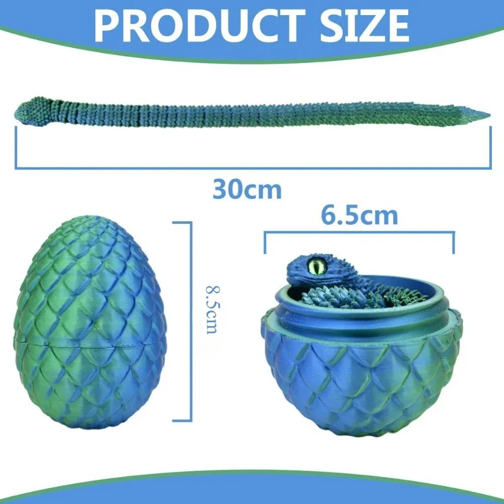 3D Printed Snake Egg Fidget Toy – Articulated Desk Ornament
