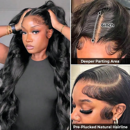 Body Wave HD Lace Front Wig Human Hair 220% 250% Density