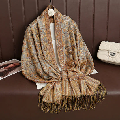 Paisley Print Cashmere Pashmina Shawl for Women – Warm Winter Wrap