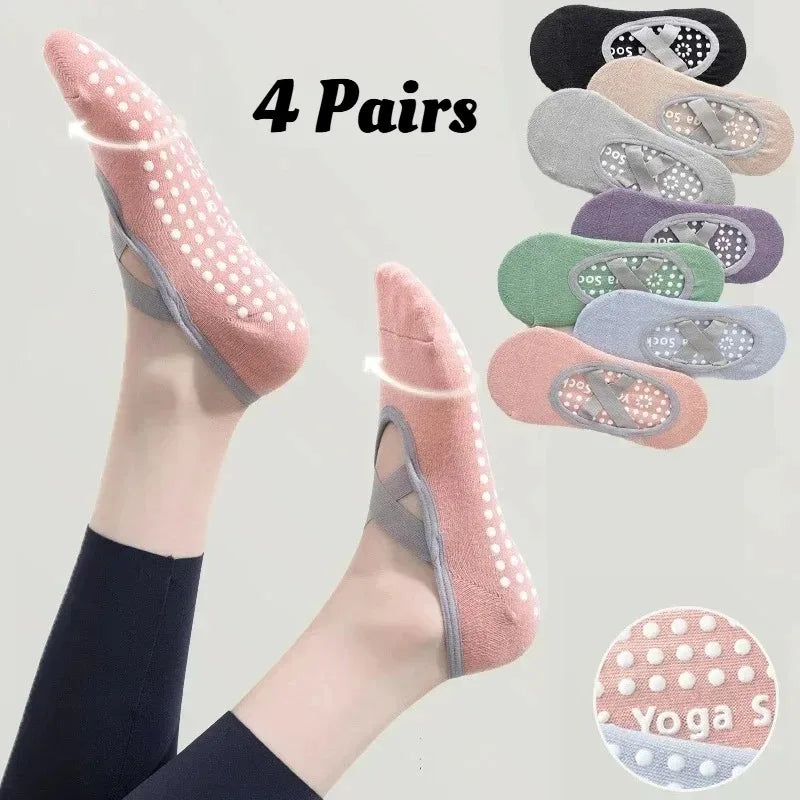 Non-Slip Yoga Socks for Women – Backless Ballet & Pilates Grip Socks