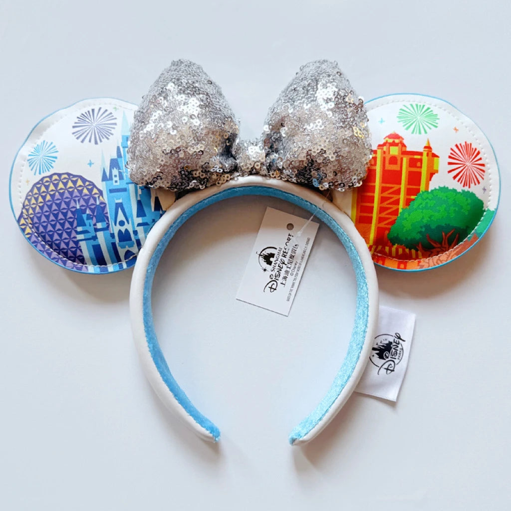 Disney Princess Minnie Ears Headband – Sequin Bow Hair Hoop