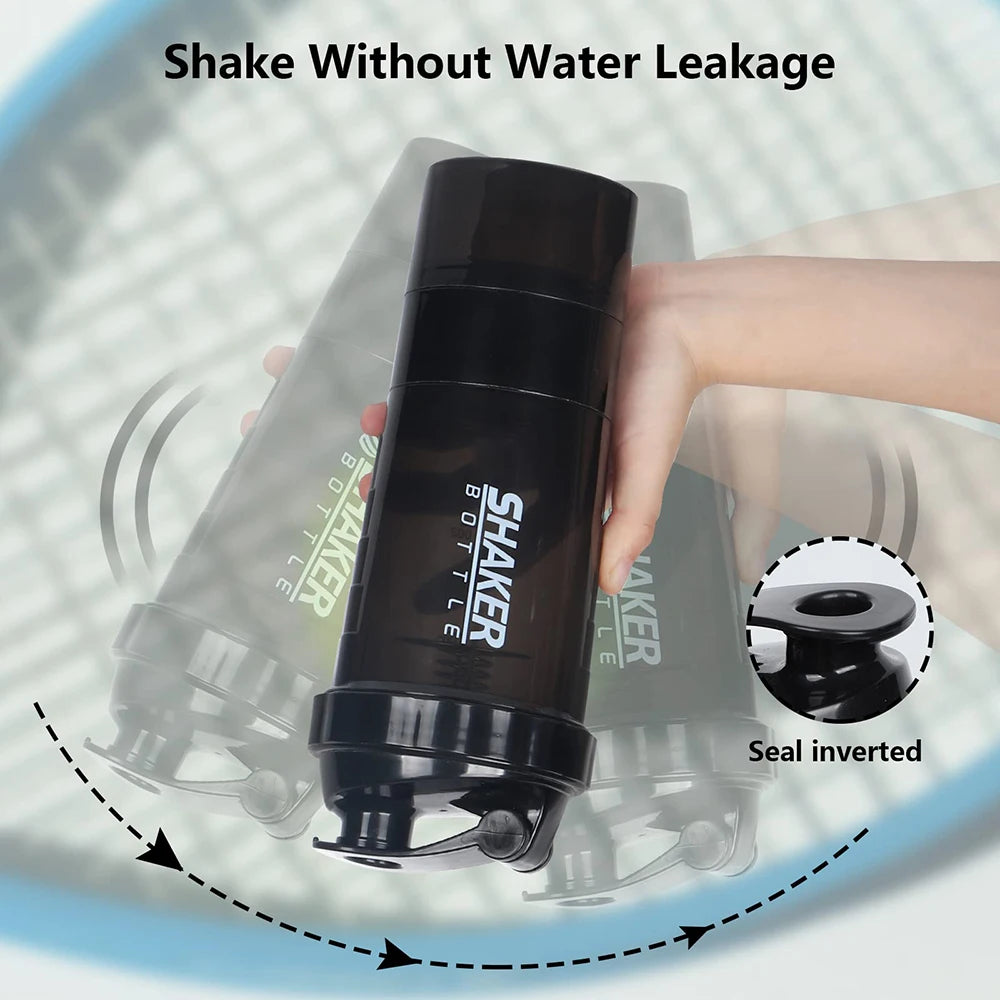3 Layer Protein Shaker Bottle with Powder Storage