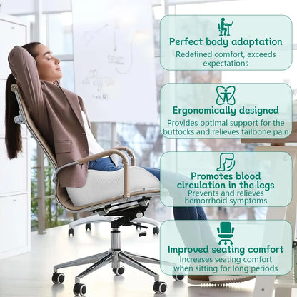 Memory Foam Orthopedic Coccyx Seat Cushion for Office & Car
