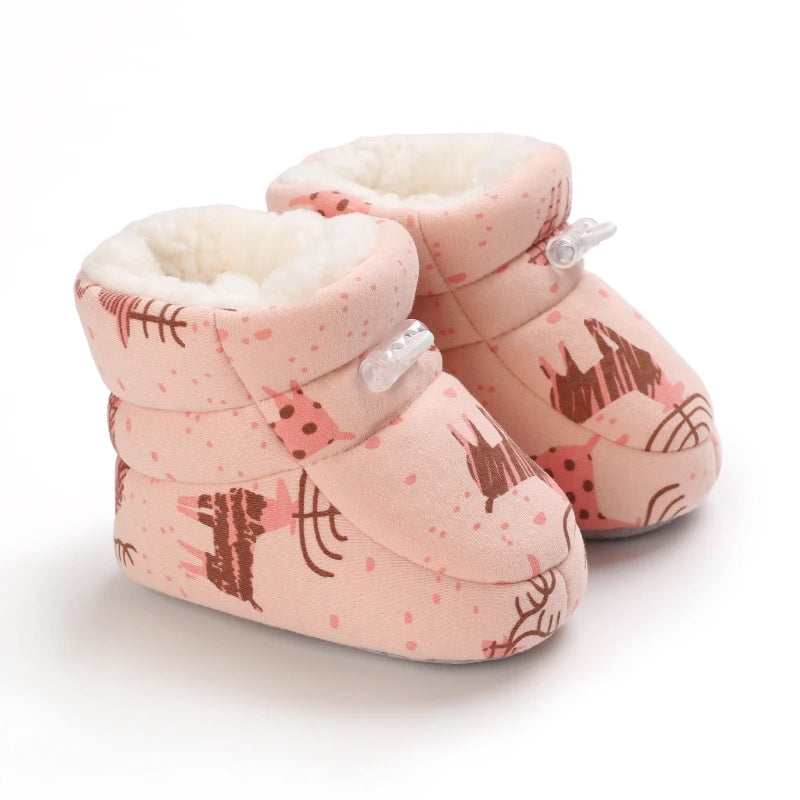 Baby Winter Boots – Cartoon Warm Fleece Booties for Boys & Girls