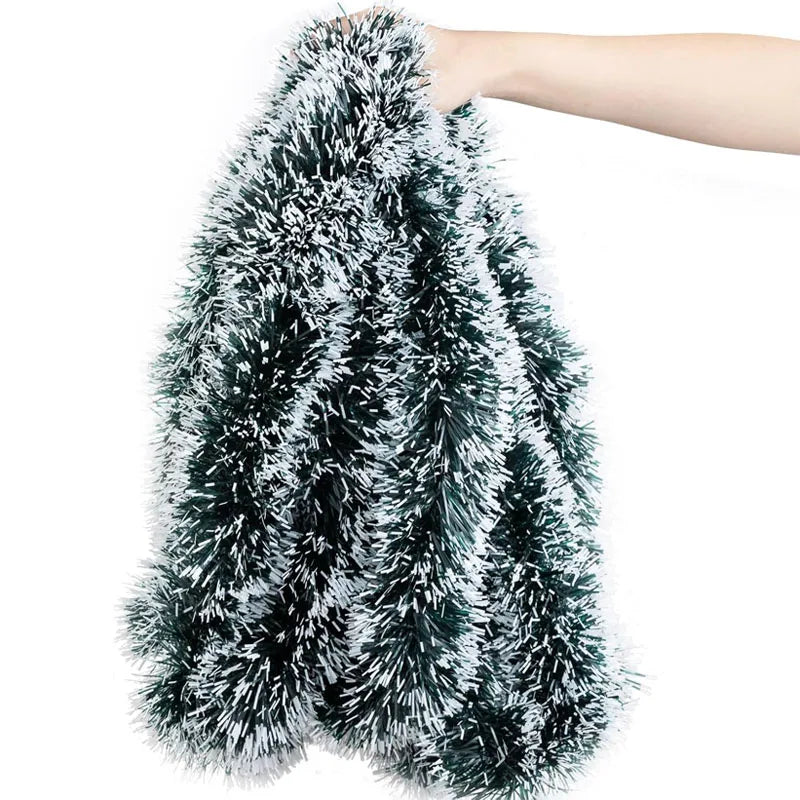 Christmas Tinsel Garland with Decorative Bows