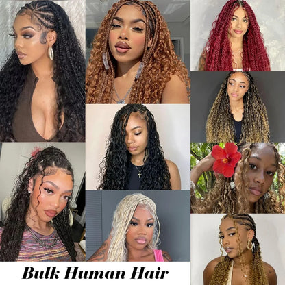Deep Wave Human Braiding Hair Bulk 100g No Weft for Boho Braids