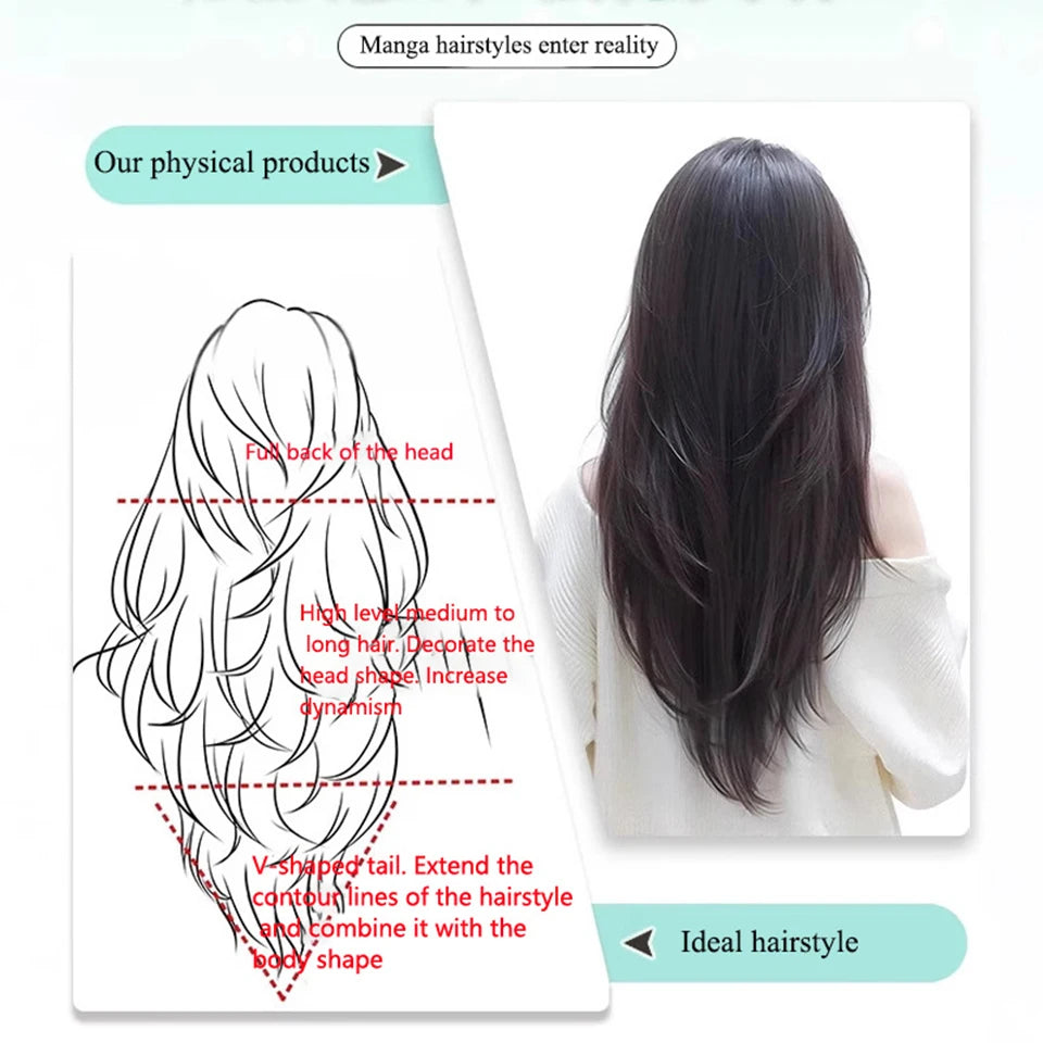 Synthetic Layered Hair Extension – One-Piece Clip-In for Women