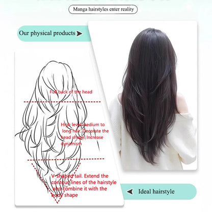Synthetic Layered Hair Extension – One-Piece Clip-In for Women