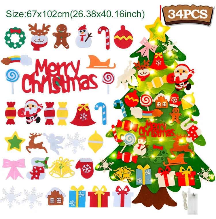 DIY Felt Christmas Tree Kit – 23-Piece Kids Holiday Decoration