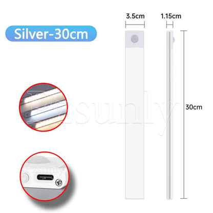 Motion Sensor LED Cabinet Light USB Rechargeable – 3 Color Modes, Stepless Dimming