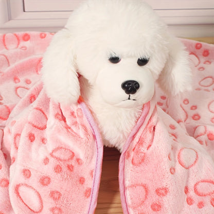 Soft Fluffy Paw Print Pet Blanket for Dogs and Cats