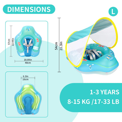 Baby Pool Float with Canopy – Swimbobo Infant Swim Ring