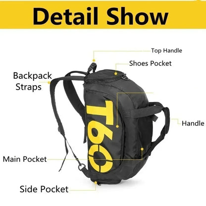 T60 Sports Gym Bag with Dry Wet Separation – Large Capacity