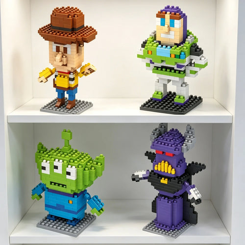 Mini Building Block Cartoon Figure – Desktop Ornament & Room Decor