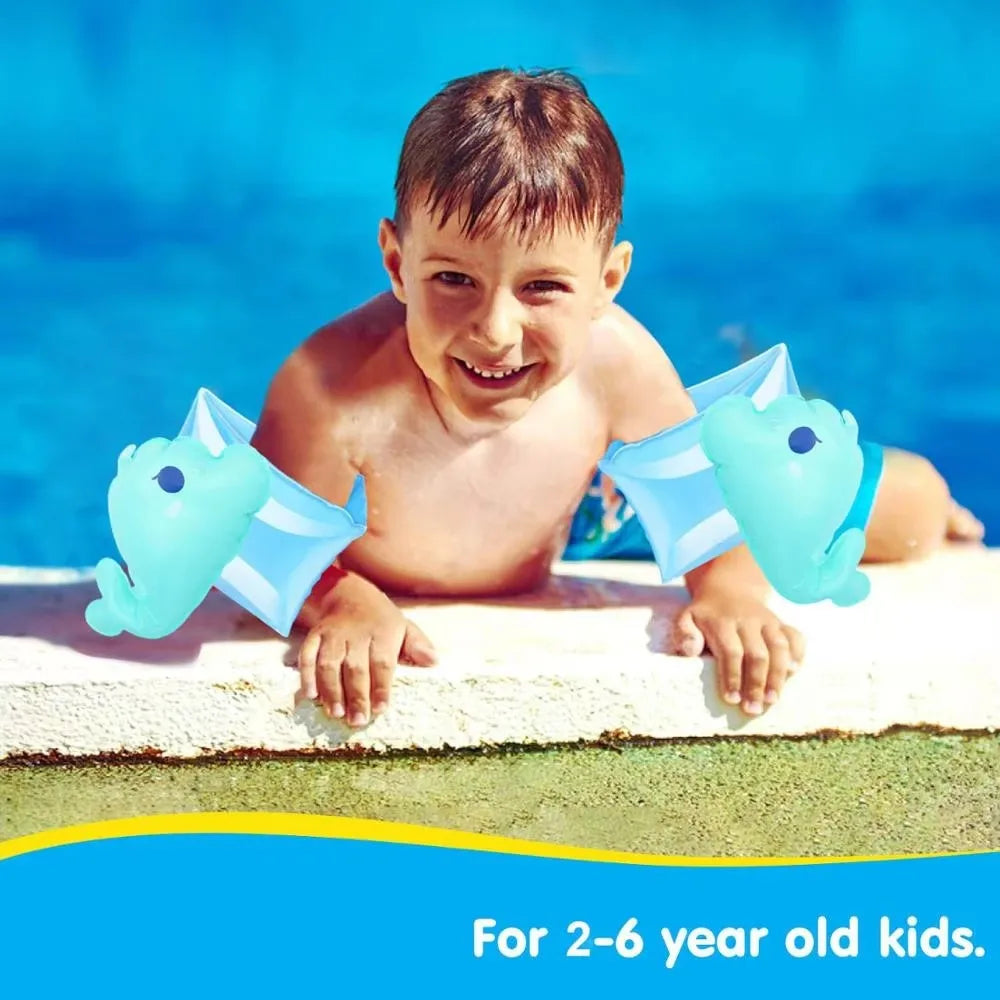 Inflatable Swim Arm Bands Kids Pool Floaties with 3D Design