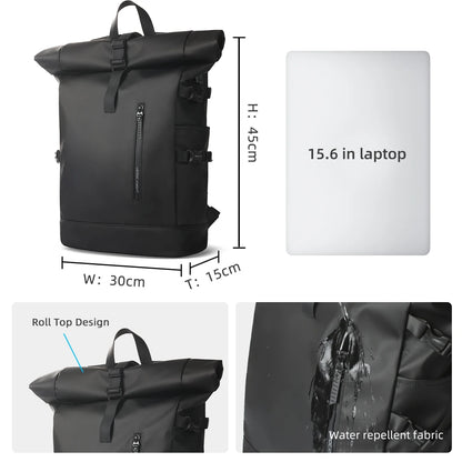 Expandable Travel Backpack – Waterproof Roll-Top Laptop Bag 15.6"
