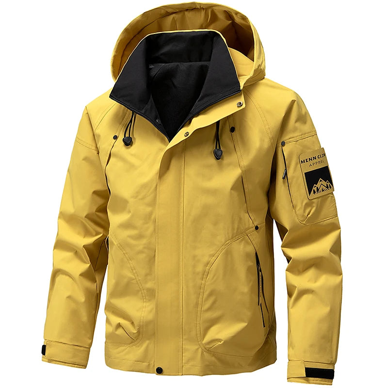 Men's Waterproof Hooded Windbreaker Jacket Hiking Outdoor