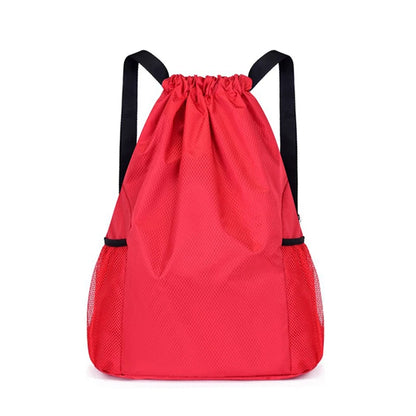 Drawstring Backpack with Side Pockets – Unisex Sports & Casual Bag