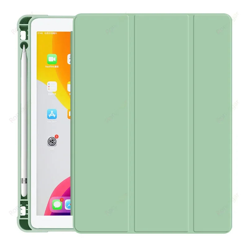 iPad Case with Pencil Holder – Smart Cover for All iPad Models, 8 Colors