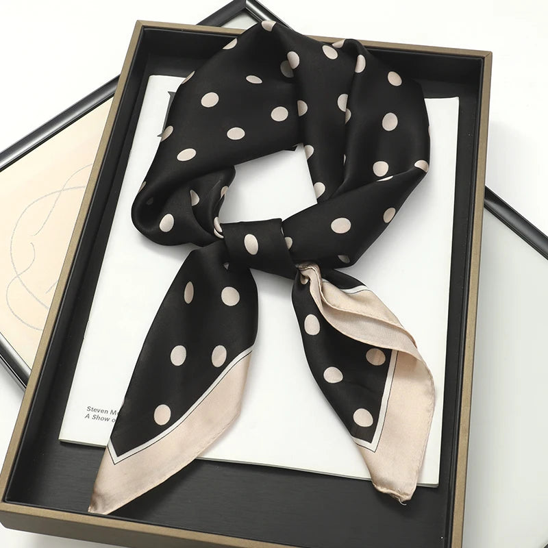 Silk Feel Square Scarf for Women – Satin Hair Wrap & Foulard Shawl