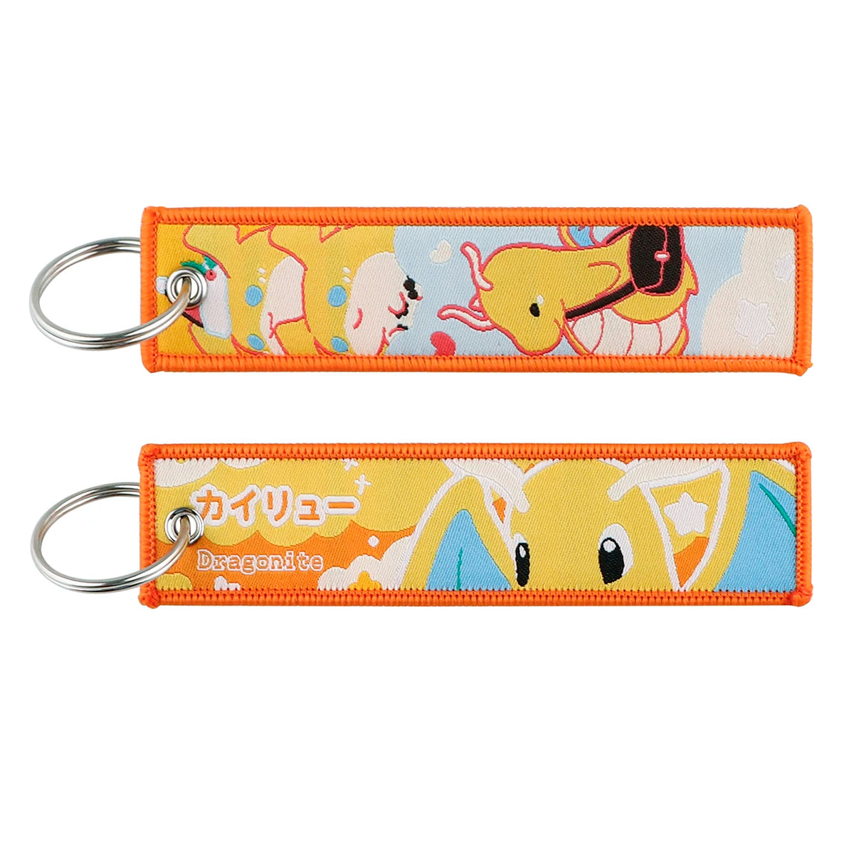Anime Embroidered Keychain - Cute Cartoon Jet Tag Key Ring