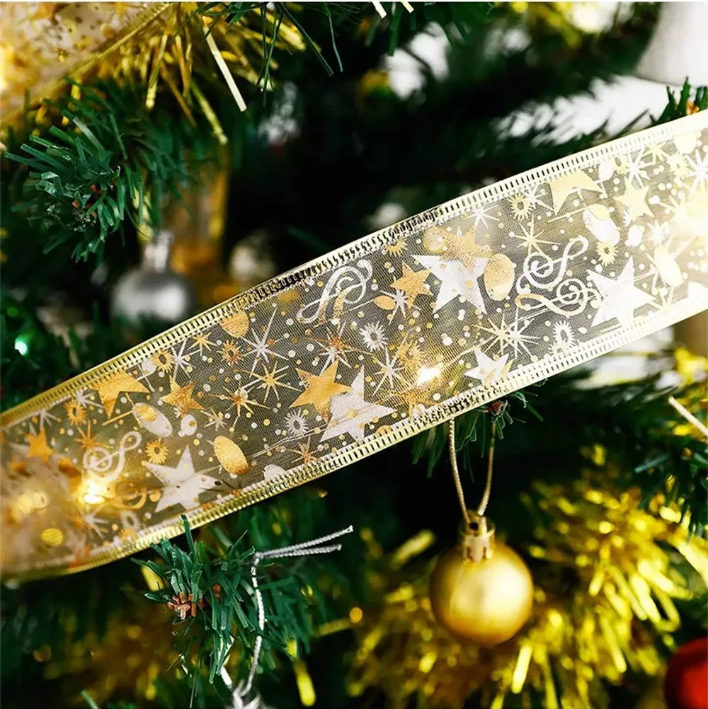 Christmas Ribbon Fairy Lights – DIY Bow String Tree Ornaments