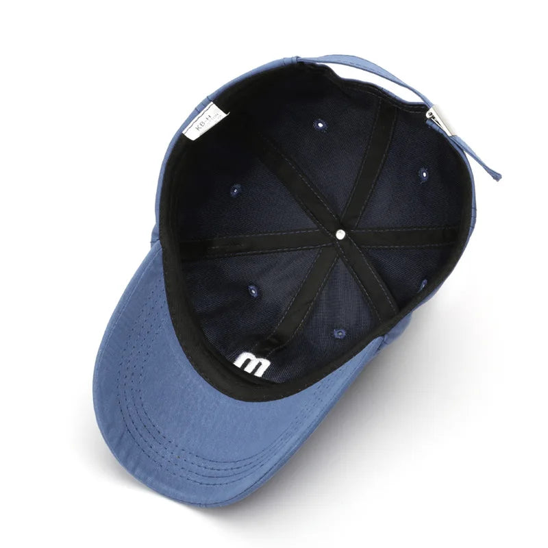 Cotton Baseball Cap with Letter M Embroidery – Unisex Snapback