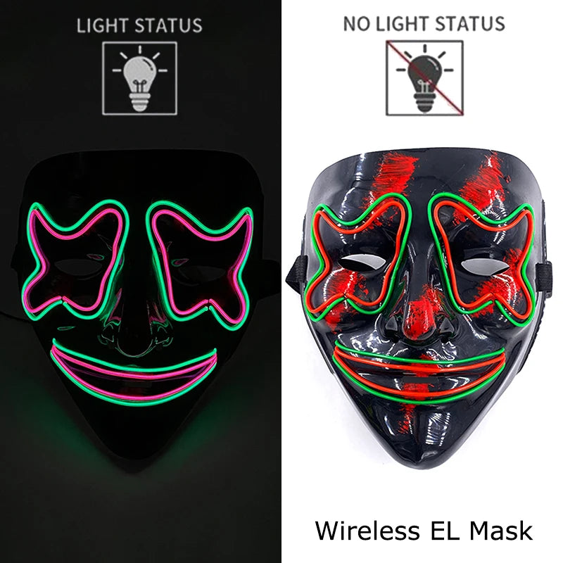 LED Purge Mask – Neon Glow Halloween Cosplay Mask
