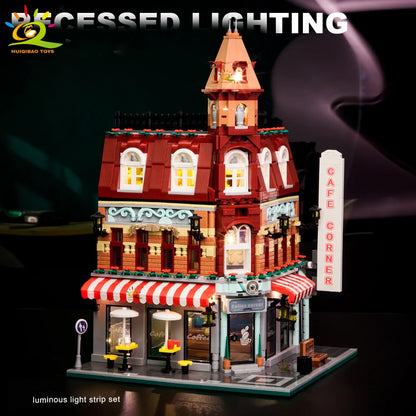 Corner Coffee Shop MOC Building Blocks Set – City Street View