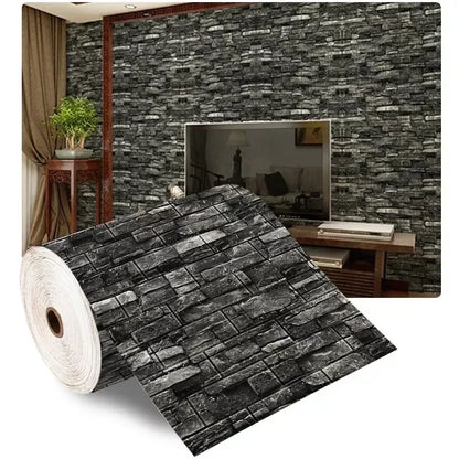 3D Self-Adhesive Foam Brick Wallpaper Roll | 27.6" Wide
