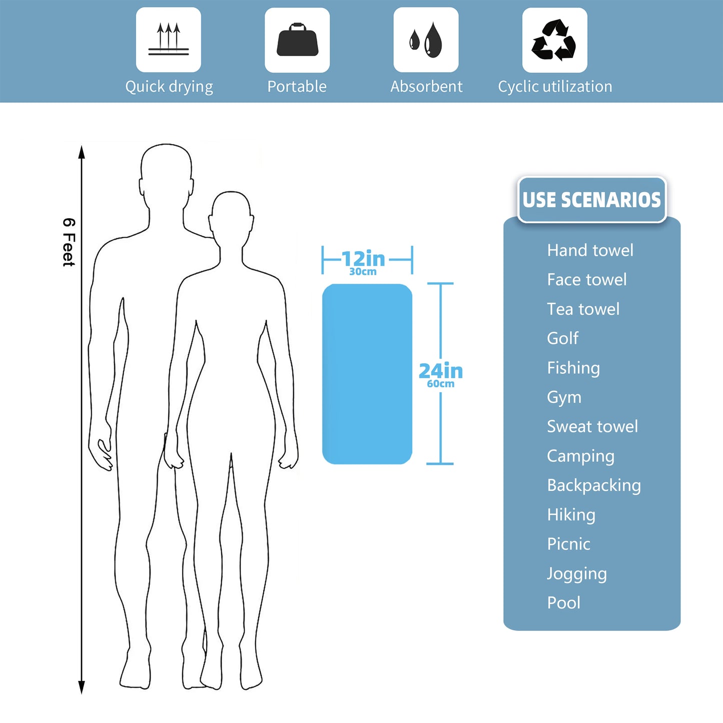 Microfiber Quick-Dry Beach Towel – Lightweight & Absorbent