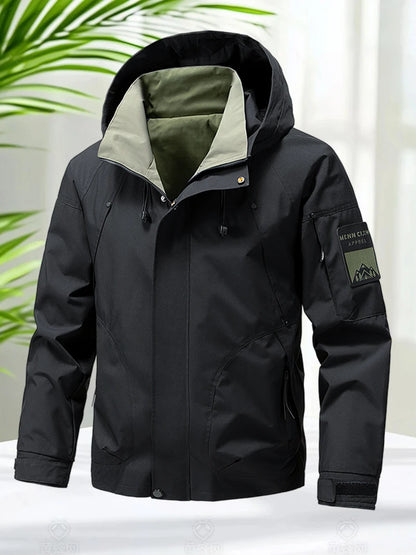 Men's Waterproof Hooded Windbreaker Jacket Hiking Outdoor