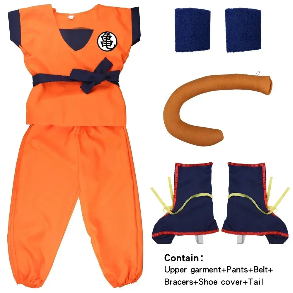 Son Goku Cosplay Costume Set – Dragon Ball Anime Halloween Outfit for Kids & Adults