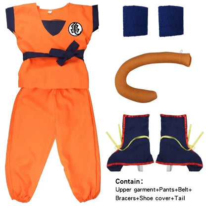Son Goku Cosplay Costume Set – Dragon Ball Anime Halloween Outfit for Kids & Adults