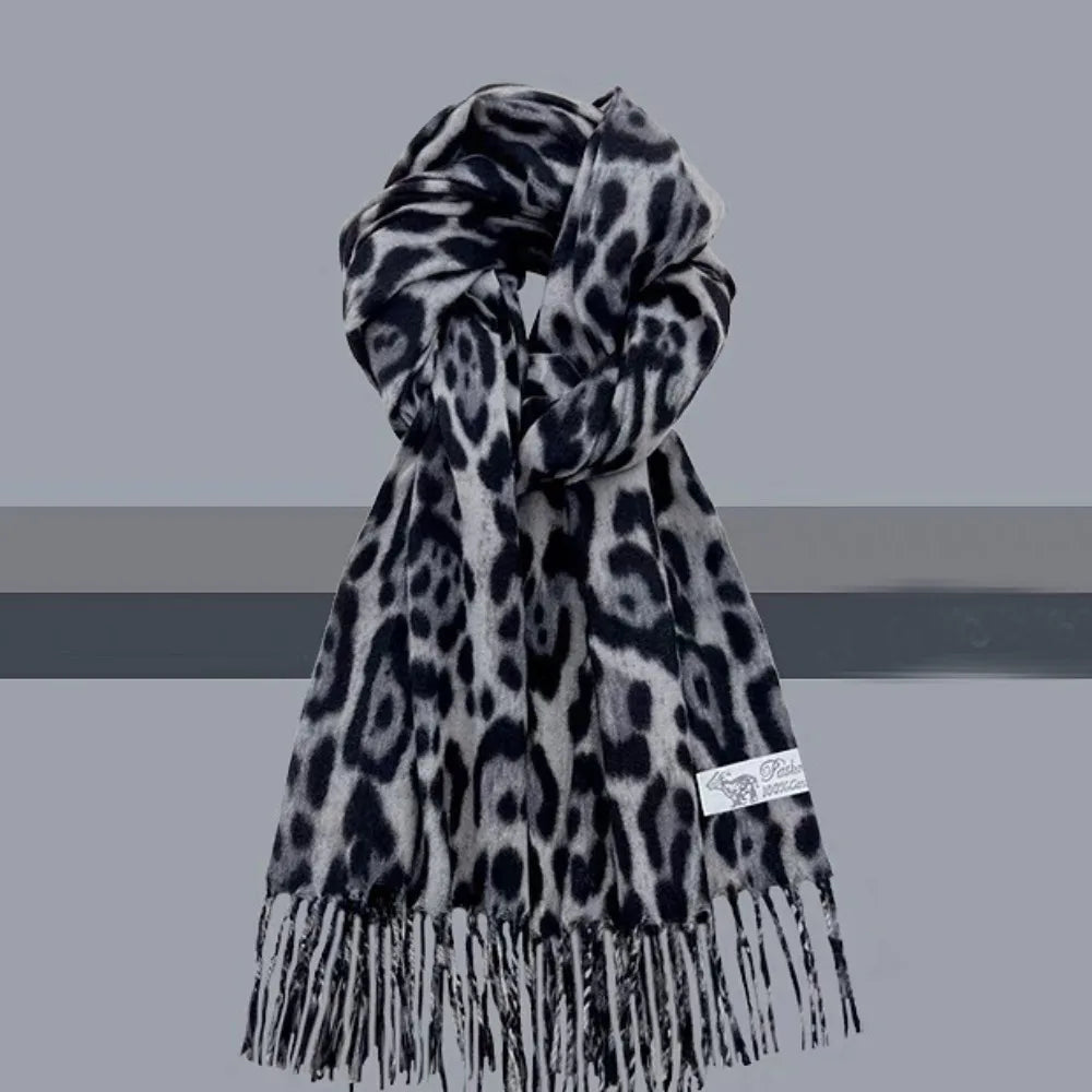 Leopard Print Pashmina Shawl Scarf – Warm Faux Cashmere Wrap