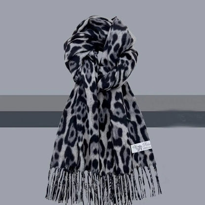 Leopard Print Pashmina Shawl Scarf – Warm Faux Cashmere Wrap