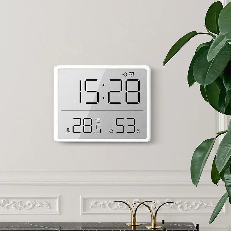 Ultra-Thin LCD Alarm Clock with Temperature & Humidity Display