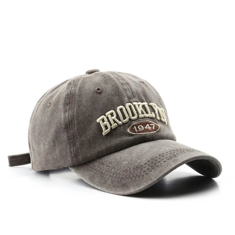 Brooklyn 1947 Embroidered Baseball Cap – Unisex Washed Cotton