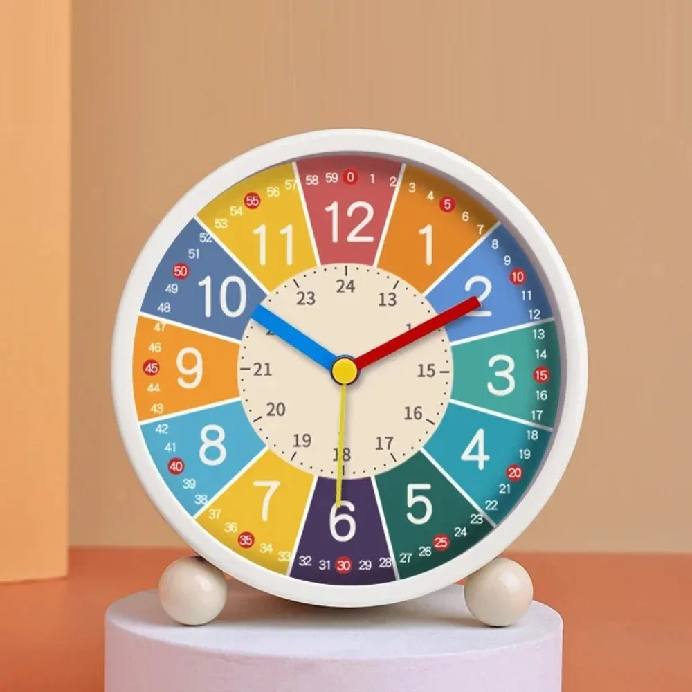 Kids Educational Alarm Clock – Colorful Silent Analog Clock for Children