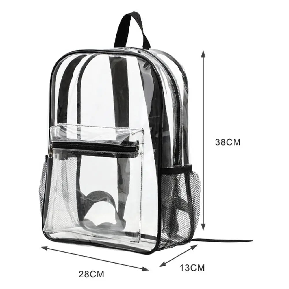 Clear PVC Transparent Backpack – Large Capacity Travel & Sports Bag