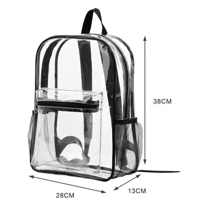 Clear PVC Transparent Backpack – Large Capacity Travel & Sports Bag