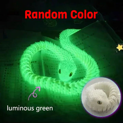 3D Printed Snake Fidget Toy – Glow in the Dark, Movable Joints