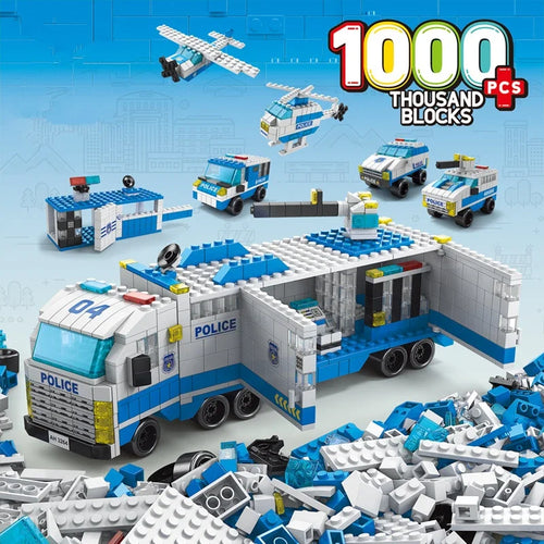 Police City Building Blocks Set – 6-in-1 Model Kit