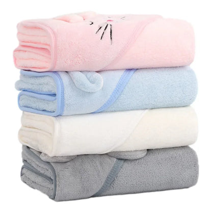 Baby Hooded Bath Towel – Soft Cartoon Animal Bathrobe for Newborns & Toddlers