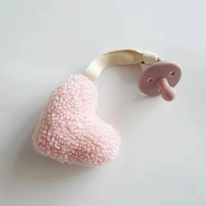 Sherpa Pacifier Clip Star Moon Baby Dummy Holder