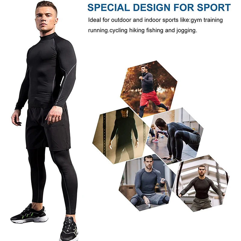 Men's Long Sleeve Compression Shirt – Quick Dry Gym & Running Top