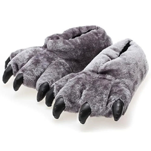 Animal Paw Slippers – Unisex Fluffy Bear Claw House Shoes